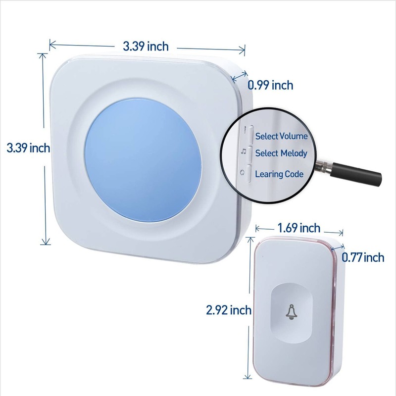 Wireless Doorbell 1200 Feet Plug in Door Bells Wireless Cordless