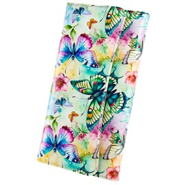 Kaabao Womens Wallet Leather RFID Blocking Trifold Ladies Purse long Clutch Credit Card Holder Phone Checkbook Organizer (Colorful Butterflies)