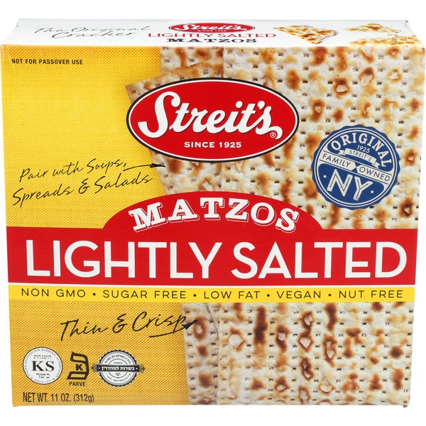 Streits Lightly Salted Matzo, 11 Ounce, Pack of 12