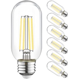 winsaLED T45 Dimmable E26 Led Bulb 60 Watt Equivalent,Vintage E26 Edison Bulbs,Tubular Clear Decorative Light Bulb,5000k Led Lightbulbs 60W Daylight, 6 Pack