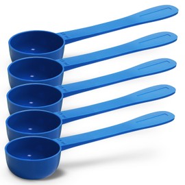 5pc Kit, RE-GEN 15ml Reusable Long Handle Plastic Measuring Spoon Scoops Dosing Spoons | Ideal for Liquids, Powders, Granules, Home, Kitchen, Catering, Healthcare, Fitness