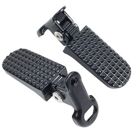 1 Pair Mini Bike Foot Pegs, Universal Bike Foot Rest, Aluminium Alloy Non-Slip Bike Pegs, Folding Bike Rear Pedals for Mountain Bike, Folding Bicycle (Black)