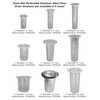 3" Commercial Floor Drain Strainer, 6" Tall, Perforated Stainless Steel