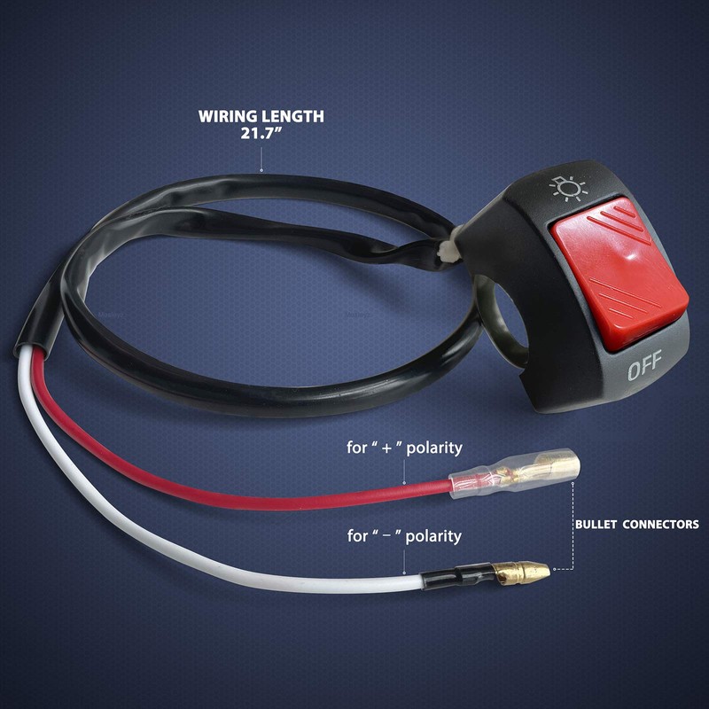 Motorcycle Handlebar Switch ATV Light Switch with On Off Push