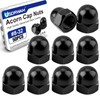 50Pcs #8-32 Acorn Cap Nuts, Zinc Plating-Black Hex Head Acorn