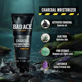 BAD ACE Humectante Facial Carbón para Hombres - Summit Rain...