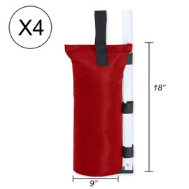 ABCCANOPY Canopy Weights Set of 4-120LBS Sand Bags for Pop up Tent, Weight Bags for Outdoor Gazebo, Trampoline, Pergola, Red (Without Sand)