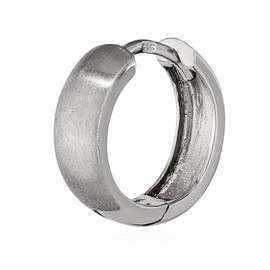 NKlaus Silver Single 925 Sterling Silver Hinged Hoop Earrings 14 mm Matte Tarnish Resistant 4810, Silver