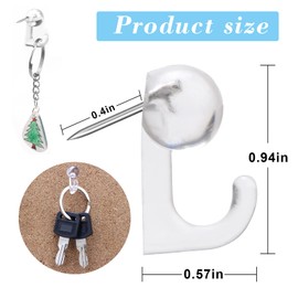 50 Pcs Clear Push Pin Hooks, Cork Board Pin-Hooks Decorative Thumb Tacks Hook for Photo Wall, Bulletin Board, Home Wall, Home Office School Pinning and Hanging