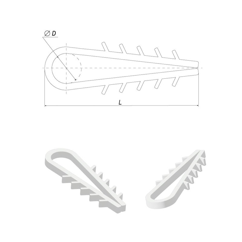PRITEX Pack of 100 plug-in loops, 8 x 43 mm,