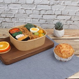 JAYEEY 34 oz Disposable Kraft paper bowls with lids,Food containers Soup Bowls Party Supplies Treat Bowls 50 Pack