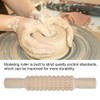 Embossed Rolling Pin with 2 Different Pattern Solid Wood Polished