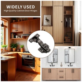 6 Pack Inset Soft Close Cabinet Hinges 105° Frameless 3 Way Adjustable Kitchen Cabinet Door Hinges with Screws Black