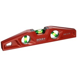 Sola MM 5 25 Cast Aluminum Magnetic Torpedo Level, Red