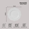 HomeVss, New Bone China Dinnerware Set, Embossed Lotus Design, 20pc