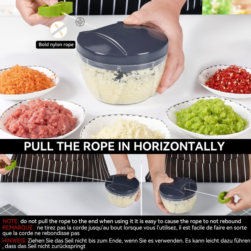 Onion Cutter Manual 500 ml Onion Chopper with Pulley Easy