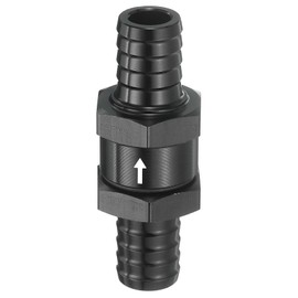 sourcing map 14mm (9/16") Fuel Check Valve, Non-Return One Way Hose Check Valve, Aluminum Alloy Control Accessories for Petrol, Diesel, Gas, Oil, Air, Water, Black