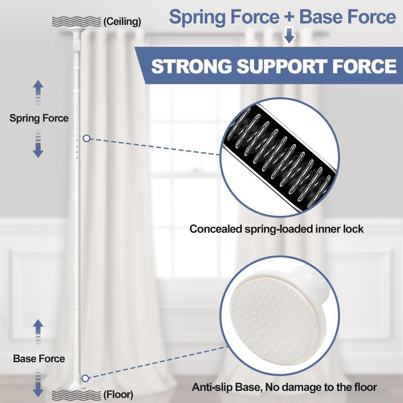 Room Divider, No Drilling Curtain Rod for Room Separation, 4-10ft
