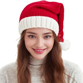 FUPUONE Santa Hat Knit Hat Christmas Cosplay Party Adult Kids (Adult 1 Piece)