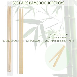 800 Pairs 9 Inch Disposable Bamboo Chopsticks Bulk