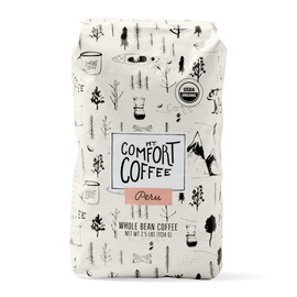 Mt. Comfort Coffee Organic Peru Medium Roast, 2.5 Pounds - Flavor Notes of Nutty, Chocolate, & Citrus - Sourced From Small, Peruvian Coffee Farms - Roasted Whole Beans