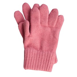 FosterNatur, Children's finger gloves/knitted gloves/wool gloves, 100% extra fine wool, pink