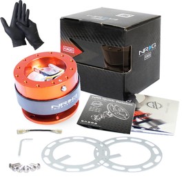 NRG Innovations SRK-200OR Orange Quick Release Kit, 2.0, Japanese Installation Instruction Manual Included, Quick Release, US Direct Import, Aluminum, Steering Boss, Universal Fit, Car Accessories,