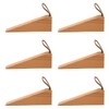 6pcs Door Stopper Wedge Polished Glossy Compact Wooden Firefighter Door