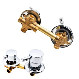 ZAKSEM 2/3/4/5 Way Brass Shower Faucet Bathroom Mixer Tap for Shower Cubicle Valve with Ceramic Filter Element Spacing 10/12.5/14.5 cm, G1/2 Inch Thread 4-Way-10 cm