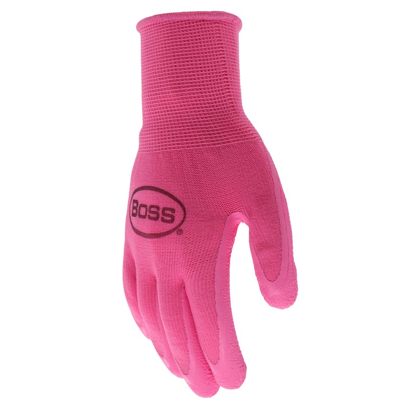 Boss Women's Tactile Grip Foam Latex Coated Work Gloves, 2-Pack,