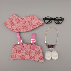 17cm Doll Clothing & Outfit Set – Cute Fashion Doll Clothes with Hats, Shorts, Knit Tops, Shoes, Glasses & Camera Bag-Chic Collectible Doll Clothing (Style I)