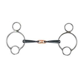 Shires Black Sweet Iron Universal With Lozenge Horse Bit 6", Black Sweet Iron