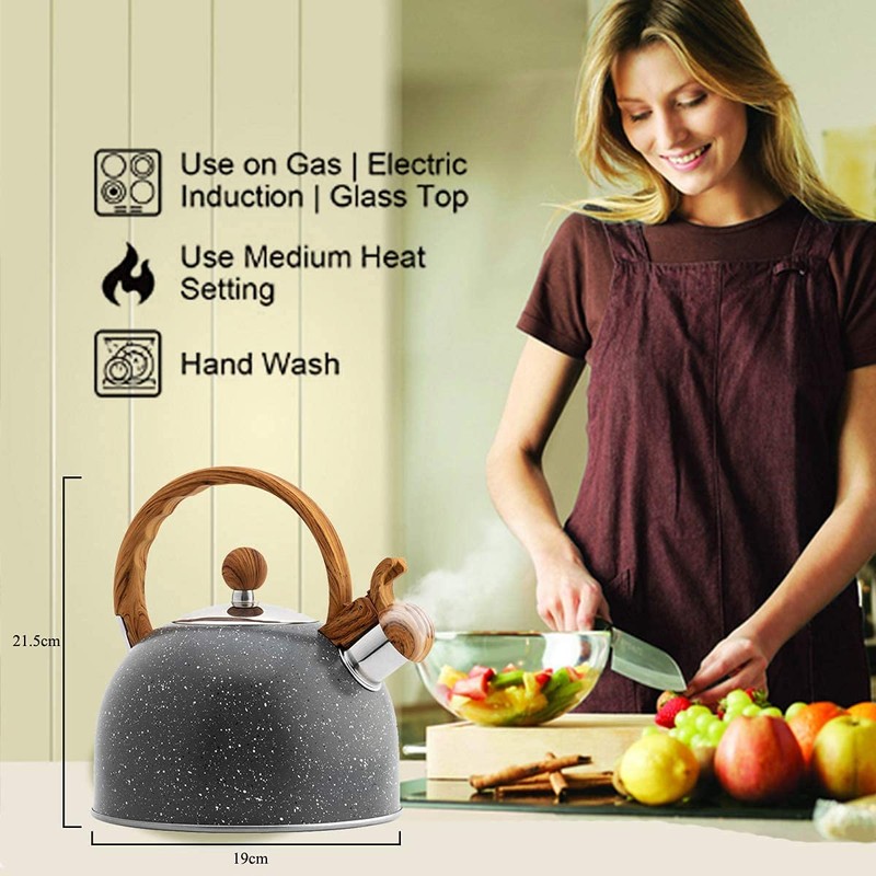 Webao Tea Kettle Whistling Kettle Induction 2.5 L Stainless Steel