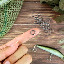 AMZfishing 25 x solid stainless steel rings, stainless steel connectors, rig fishing rings, fishing rings, swivel fishing, sea fishing accessories, fishing swivels (25 pieces, b: #3 (166 kg))