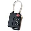 TSA Luggage Lock Wire Padlock Black Password Lock Suitcase Cabinet Tool Case (Black)