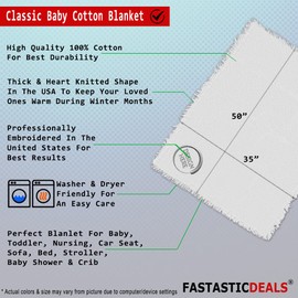 Fastasticdeals Nursery Bedding Baby Blankets for Boys & Girls Alien A Cotton Soft Receiving Swaddle White Design Only