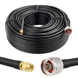 MOOKEERF SMA Male to N Male Cable 150ft KMR240 SMA to N Cable Low Loss Type N to SMA Cable 50 Ohm