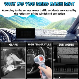 2025 Highlander Dashboard Cover: Compatible with Toyota Highlander 2020-2024 2025 Dash Cover Mat Dash Mat Dash Carpet Cover Protector Accessories for Highlander Custom Fit Dash Mat Sunshade No Glare