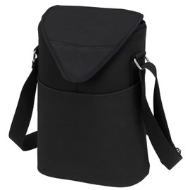 Picnic at Ascot Insulated Wine/Water - Two Bottle Tote with Shoulder Strap - Black