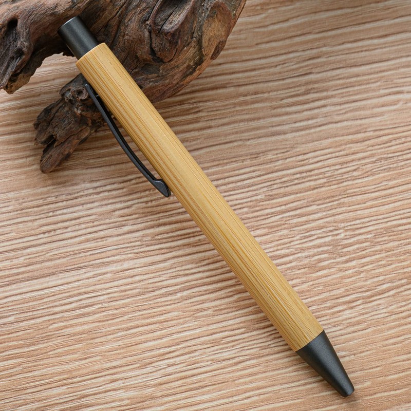 Gullor Natural Bamboo Retractable Ballpoint Pen, Sustainable Pens for Journaling