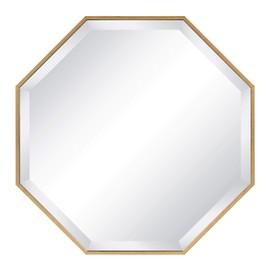 Kate and Laurel Rhodes Modern Octagon Wall Mirror, Gold 25x25 Inches