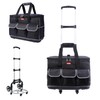 Justzon Rolling Tool Bag with Wheels - Aluminum Alloy Trolley