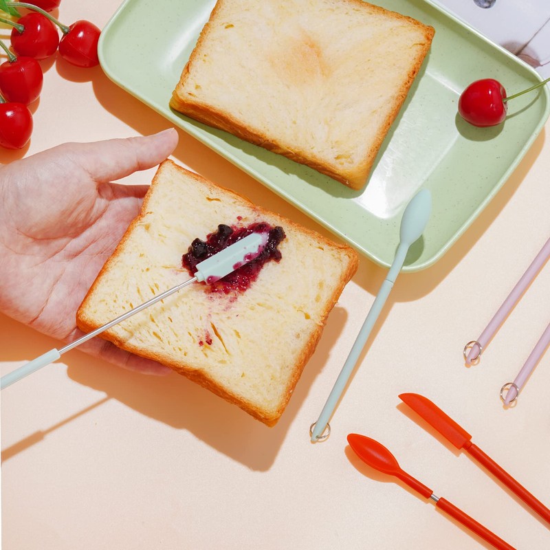 8Pcs Mini Silicone Telescopic Spatula and Scooping Spoon Set Tiny