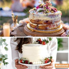 BOARDS+ 14 Pack Cake Drums 8 inch in White, Silver, Gold, Black Color | Free Prop Up Tools | Sleek Greaseproof 1/2" Thick Cake Rounds | Sturdy for Heavy/Tiered Cakes