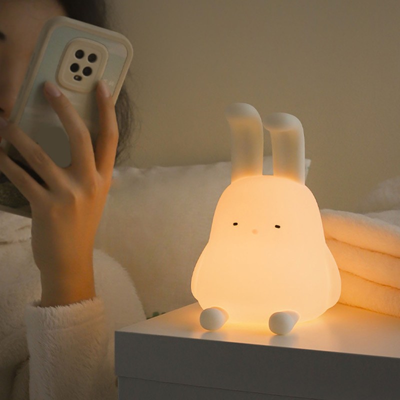 Bunny Night Light Warm Light Timed Dimmable Folding Hanging Ear