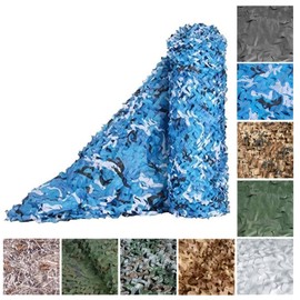 ZHhan Camo Netting Bulk Roll Camouflage Net Military Nets Lightweight Durable Without Grid for Hunting Military Decoration Sunshade Blue,4.5x8M(14.7ft x 26.2ft)