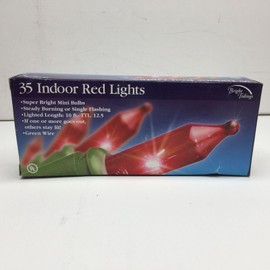 Bright Tidings UL 35 Indoor Red Lights Christmas Holiday Decor 10" Mini Bulbs