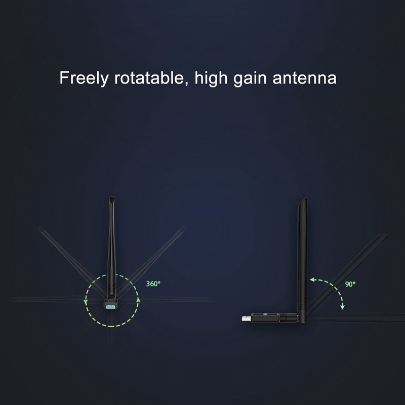 Dual Band WiFi Adapter 2.4GHz 5.8GHz USB 3.0 1200M Wireless