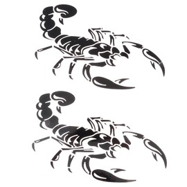 2 Pcs 3D Scorpion Car Hood Stickers 11.8x7.8inch PET Car Body Stickers Decals Scorpion Pattern Self Adhesive Car Door Decals Sticker Decorations for Bumper,Door,Window