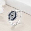 VONALA Evil Eye Ring 925 Sterling Silver Blue Evil Eye